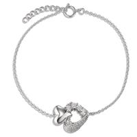 Armband Silber Zirkonia Herz 17-19 cm verstellbar-595743