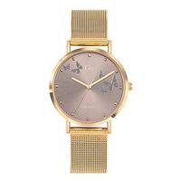 Uhr Edelstahl, Metall Zirkonia gelb IP beschichtet Schmetterling Ø30 mm-595849