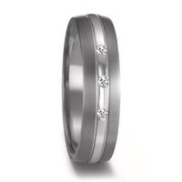 Partnerring 999 Tantal, 950 Platin Diamant 0.09 ct, 3 Steine, w-si-596064