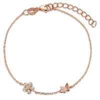 Armband Silber Zirkonia 6 Steine rosé vergoldet Blume 16-19 cm verstellbar-596373