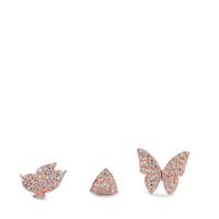 Ohrstecker Silber Zirkonia rosé vergoldet Schmetterling Ø8 mm-596448