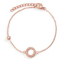 Armband Edelstahl Zirkonia rosé IP beschichtet 16-19 cm verstellbar-597199
