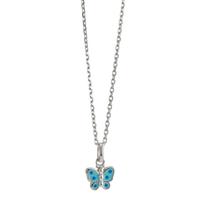 Halskette mit Anhänger Silber rhodiniert Schmetterling 36-38 cm verstellbar Ø8.5 mm-597217