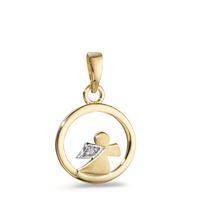 Anhänger 585/14 K Gelbgold Zirkonia Schutzengel Ø10 mm-597471