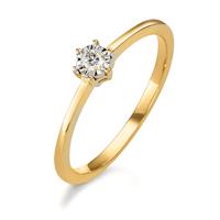 Solitär Ring 750/18 K Gelbgold Diamant 0.05 ct, w-si bicolor Ø4 mm-597576
