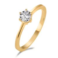 Solitär Ring 750/18 K Gelbgold Diamant 0.10 ct, w-si bicolor-597579