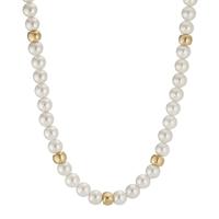 Collier Arya Gold aus Edelstahl mit Muschelperlen, verstellbar 45-50 cm, Ø6mm-597856