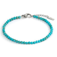 Armband Miyako aus Türkis in Edelstahl, 17,5- 19,5cm verstellbar Ø3mm-597883
