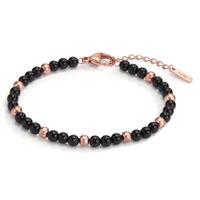 Armband MUSE Rosé aus schwarzem Achat 17.5-19.5 cm verstellbar Ø4 mm-597934