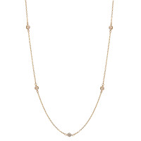 Collier 585/14 K Gelbgold Zirkonia 35 Steine 42-45 cm verstellbar-598020