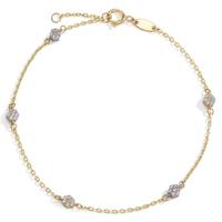 Armband 585/14 K Gelbgold Zirkonia 35 Steine 16-18 cm verstellbar-598023