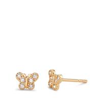 Ohrstecker 585/14 K Gelbgold Zirkonia 12 Steine Schmetterling Ø5 mm-598044