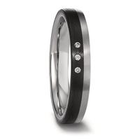 Partnerring Titan, Carbon Diamant 0.03 ct, 3 Steine, w-si-598351