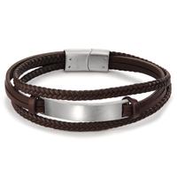 Gravurarmband Edelstahl, Kunstleder 21 cm-598374