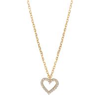 Collier Silber Zirkonia gelb vergoldet Herz 42-45 cm verstellbar-598652