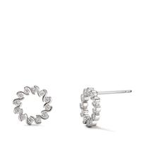 Ohrstecker Silber Zirkonia 24 Steine rhodiniert Ø10 mm-598720