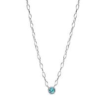 Collier Silber Zirkonia aqua rhodiniert 40-45 cm verstellbar-598834