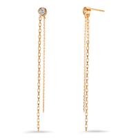 Ohrhänger Bronze Zirkonia 2 Steine vergoldet-598842