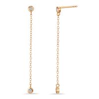 Ohrhänger Bronze Zirkonia 4 Steine vergoldet-598845