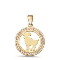 Anhänger 375/9 K Gelbgold Zirkonia Sternzeichen Widder Ø16.5 mm-598881