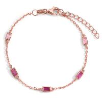 Armband Silber Zirkonia rosa, 5 Steine rosé vergoldet 16-18.5 cm verstellbar-599188