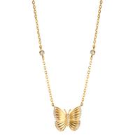 Collier Silber Zirkonia rhodiniert Schmetterling 40-45 cm verstellbar Ø15 mm-599213
