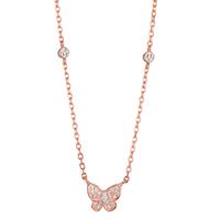 Collier Silber Zirkonia rosé vergoldet Schmetterling 40-45 cm verstellbar-599258