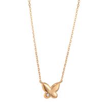 Collier Silber Zirkonia gelb vergoldet Schmetterling 40-45 cm verstellbar Ø10 mm-599369