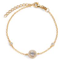 Armband Silber Zirkonia gelb vergoldet 16-19 cm verstellbar-599451