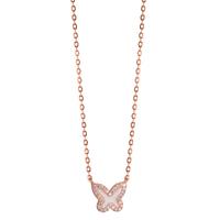 Collier Silber Zirkonia rosé vergoldet Schmetterling 40-45 cm verstellbar Ø9 mm-599618