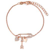 Armband Silber Zirkonia rosé vergoldet 16-19 cm verstellbar-599641