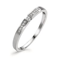 Solitär Ring 585/14 K Weissgold Diamant 0.07 ct, 11 Steine, w-si-599818