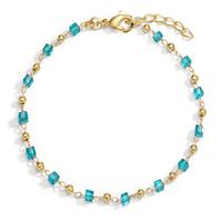 Armband Bronze Kristall aqua, 14 Steine vergoldet 16-18 cm verstellbar-599909