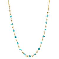 Collier Bronze Kristall aqua, 15 Steine vergoldet 40-45 cm verstellbar-599910