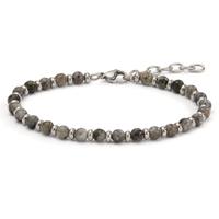 Armband Edelstahl Achat grau 19-22 cm verstellbar Ø4.7 mm-599987