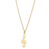 Collier Silber gelb vergoldet Notenschlüssel 38-42 cm verstellbar-600226