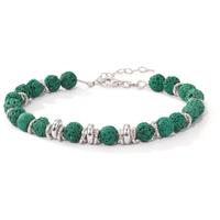 Armband Silber Lava grün rhodiniert 18.5-21.5 cm verstellbar Ø6.5 mm-600238