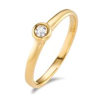 Solitär Ring 750/18 K Gelbgold Diamant 0.07 ct, w-si-600388