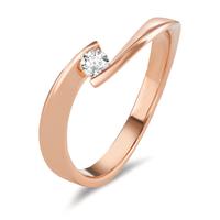 Solitär Ring 750/18 K Rotgold Diamant 0.09 ct, w-si-600394