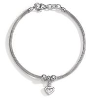 Armband Silber rhodiniert Herz 18.5 cm-601006