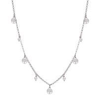 Collier Silber rhodiniert shining Pearls weiss, 4 Perlen, 3 mm Lebensbaum 42-45 cm verstellbar-601010