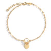 Armband Silber gelb vergoldet Herz 17-20 cm verstellbar-601011