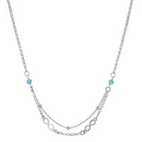 Collier Silber Kristall aqua, 2 Steine rhodiniert Infinity 38-41 cm verstellbar