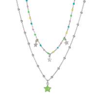 Collier Silber rhodiniert Stern 38-43 cm verstellbar-601043