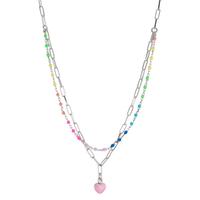 Collier Silber rhodiniert Herz 41-46 cm verstellbar-601045