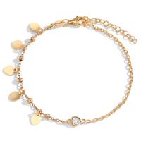 Armband Silber Kristall gelb vergoldet Herz 17-20 cm verstellbar-601052