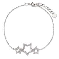 Armband Silber Zirkonia rhodiniert Stern 17-20 cm verstellbar-601154