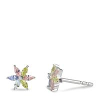 Ohrstecker Silber Zirkonia 12 Steine Blume Ø6.5 mm-601272