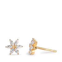 Ohrstecker 375/9 K Gelbgold Zirkonia 12 Steine Blume Ø7 mm-601312