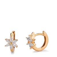 Klappcreolen 375/9 K Gelbgold Zirkonia 12 Steine Blume-601319